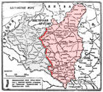 Izwiestia wrzesie 1939 - mapa z lini demarkacyjn pomiedzy oddziaami rosyjskimi oraz niemieckimi.